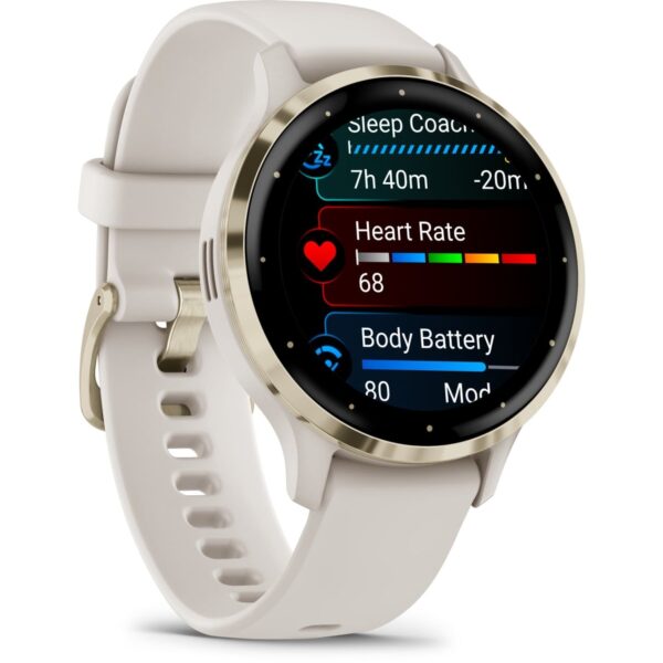 Garmin Venu 3S GPS Smartwatch - elfenbein/softgold – Bild 7
