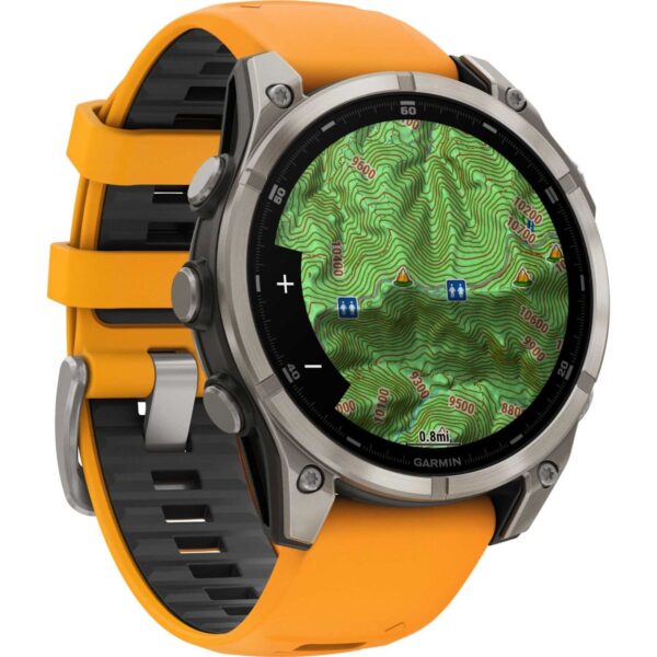 Garmin fenix 8 AMOLED Sapphire GPS Smartwatch - 47mm - Graphit/Spark Orange Titan – Bild 4