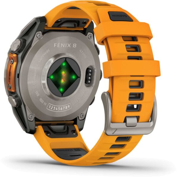 Garmin fenix 8 AMOLED Sapphire GPS Smartwatch - 47mm - Graphit/Spark Orange Titan – Bild 3